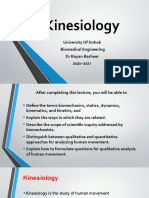 Kinesiology: University of Duhok Biomedical Engineering DR Rayan Basheer