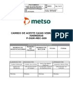 P-DGM-MEC-009. Proc. Cambio de Aceite Cajas Vibratorias