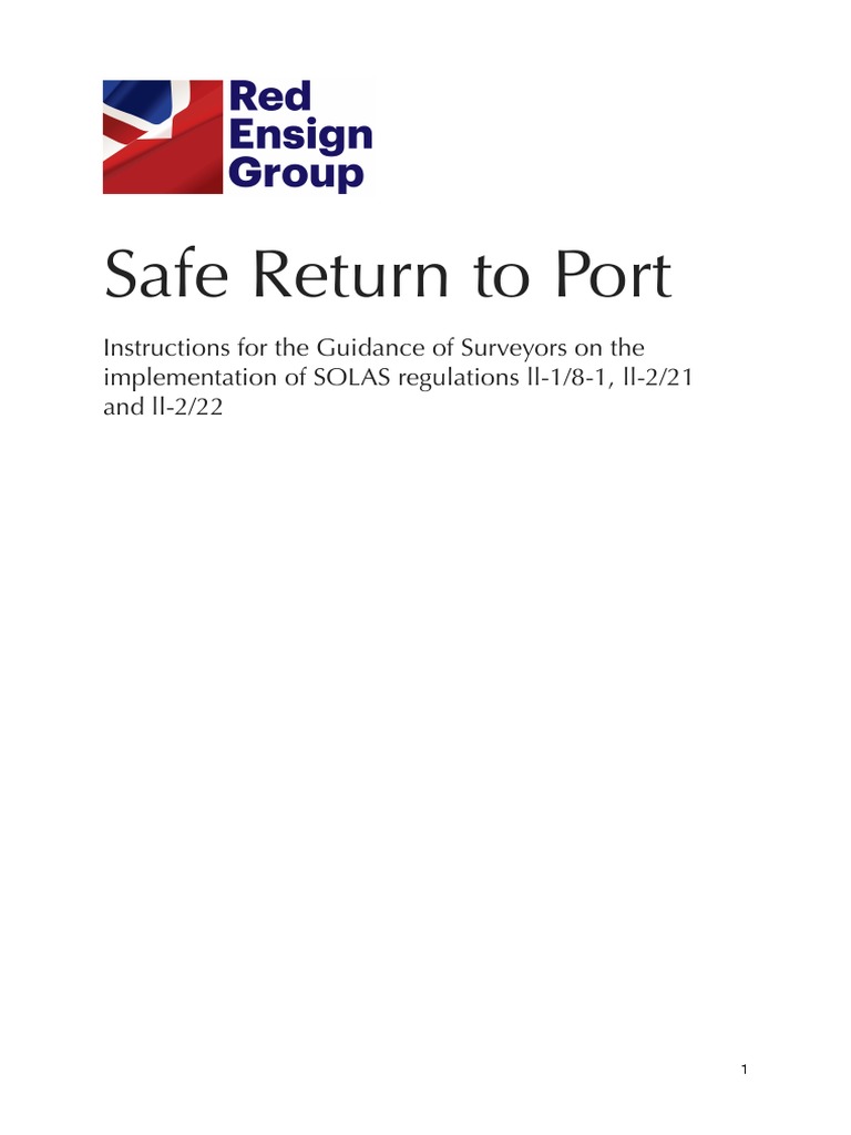 Safe Return To Port Oct 2019 PDF Ships Navigation