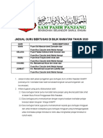 Jadual Guru Bertugas Di Bilik Rawatan