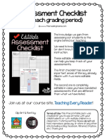 Assessment Checklist: (For Each Grading Period)