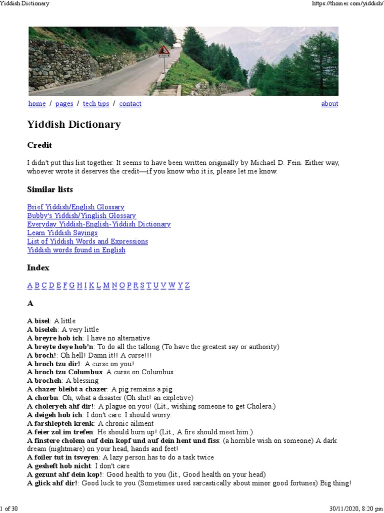 Yiddish Dictionary PDF Hanukkah Foods