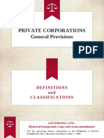 Private Corporations General Provisions
