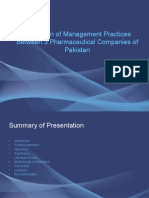 Comparison of Management Practices Between 3 Pharmaceutical Companies of Pakistan