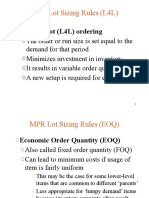 MPR Lot Sizing Rules (L4L)