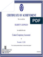 Conduct Competency Assessment: Gilbert P. Leopoldo