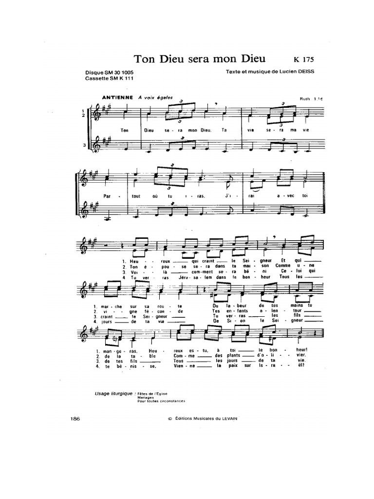 Ton Dieu Sera Mon Dieu Lucien Deiss PDF