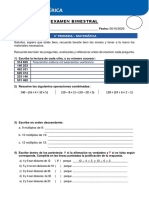 Examen Iii Bimestre Mat 4to Prim PDF