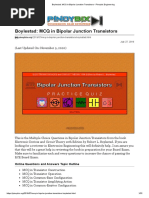 Boylestad - MCQ in Bipolar Junction Transistors - Pinoybix Engineering