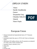 European Union: Presented By:-Mansi Hardik Mendhiratta Gaurav Deepanshu Garg Chandan Maheshwari Manish Mansi Gupta