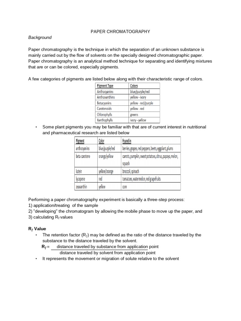 Paper Chromatography Techniques Explained | PDF