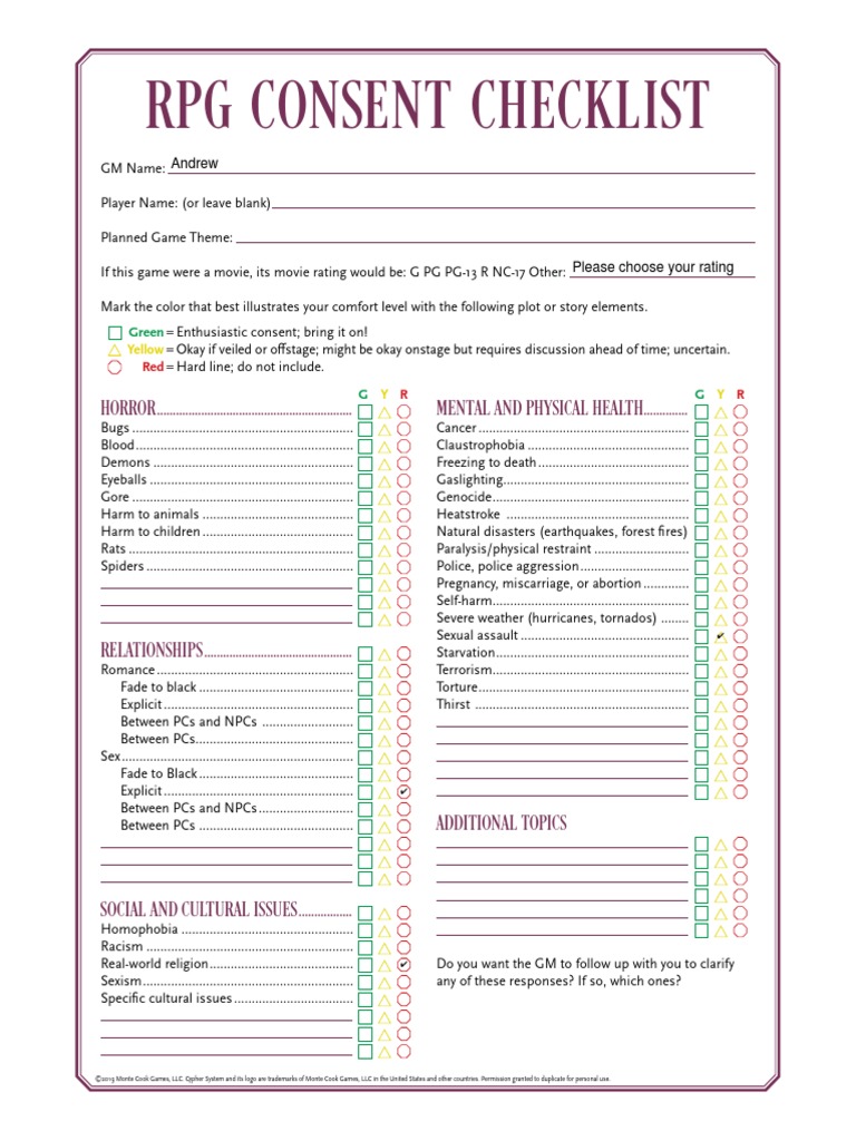Consent Checklist For Players. | PDF | Human Reproduction | Violence