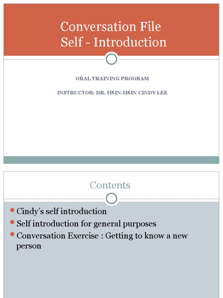 Conversation - Selfintro | PDF | Cross Cultural Communication | English ...