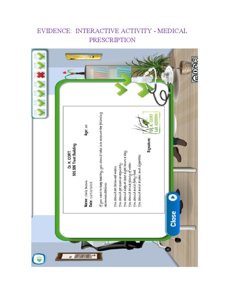 EVIDENCE 2 Interactive Activity Medical Prescription | PDF | Science ...
