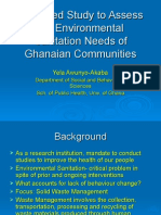Proposed Study To Assess The Environmental Sanitation Needs of Ghanaian Communities