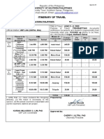 UEP Itinerary for Transmitting Admission Documents