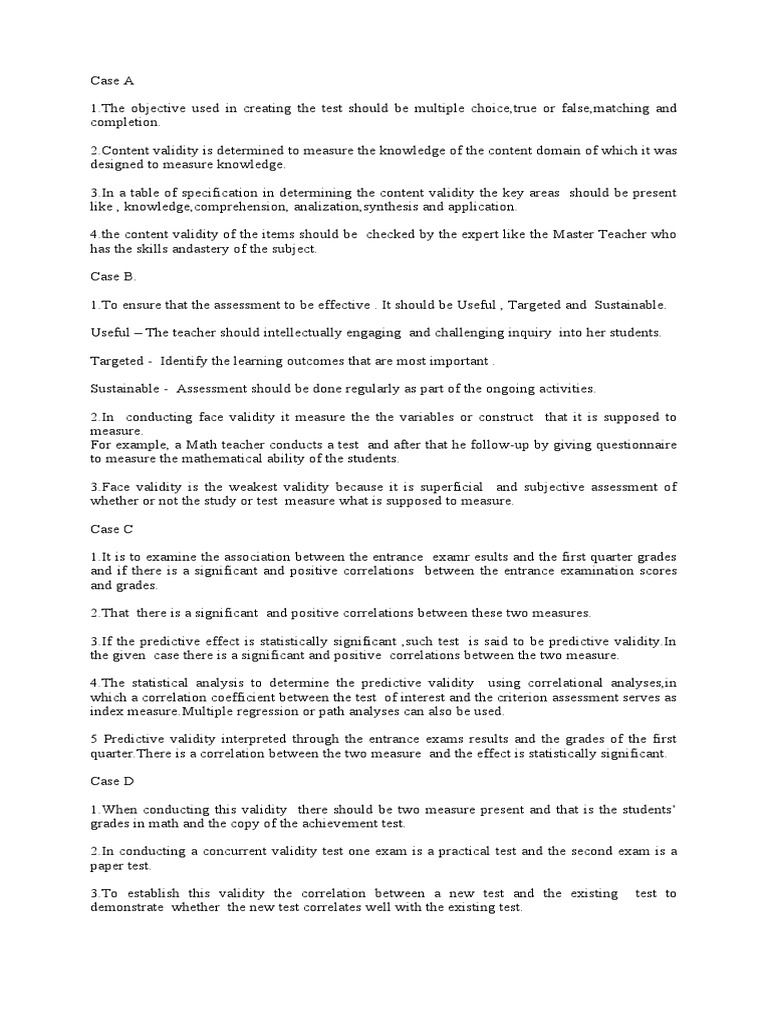 Understanding Types of Validity in Assessments | PDF | Validity ...