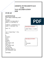 Programming Fundamentals LAB Final Examination Fateh Haider 19-SE-40