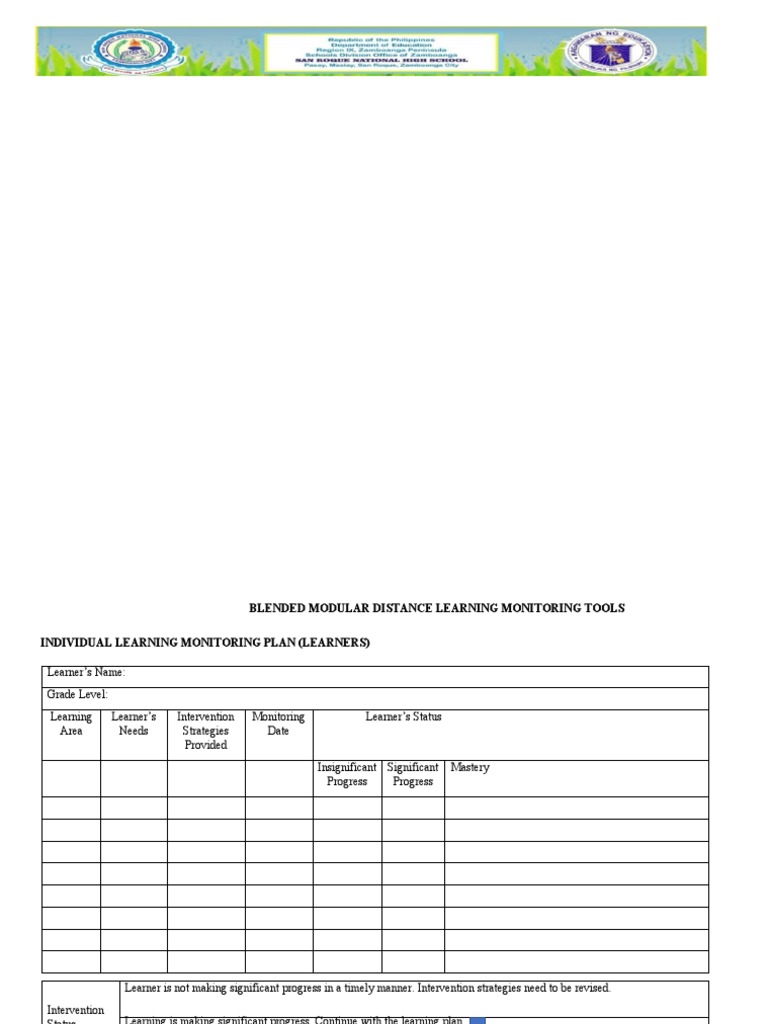 individual-learning-monitoring-plan-for-learners