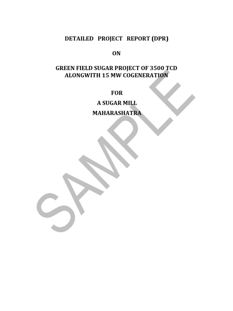 Green Field Sugar Project Report | PDF | Sugarcane | Cogeneration