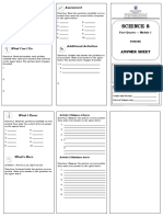 Science 8: What I Have Learned Assessment