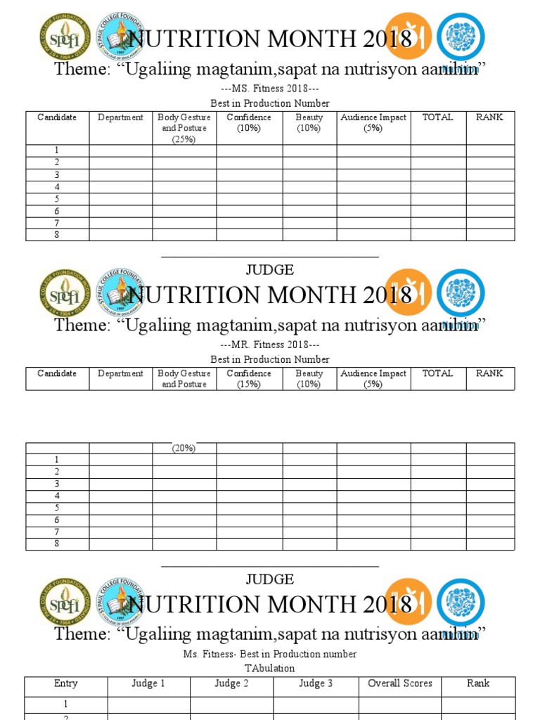 MR and Ms. Nutrition Month 2018 | PDF