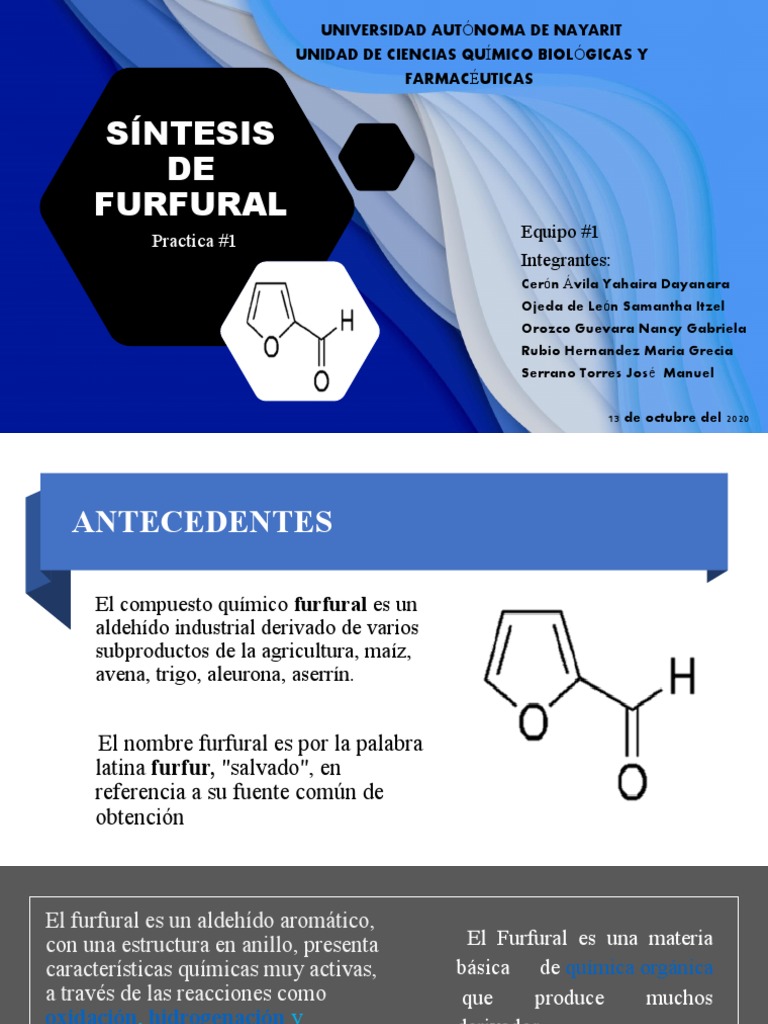 PRACTICA 1 Furfural | PDF | Química | Ciencias fisicas