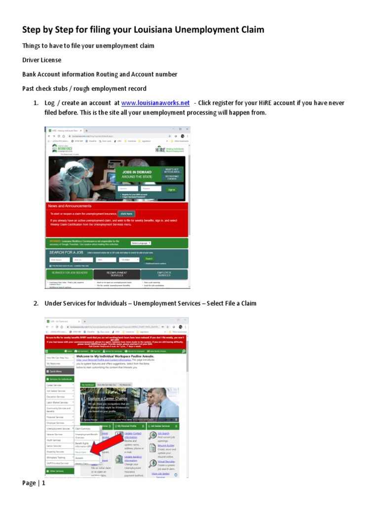 Step by Step For Filing Your Louisiana Unemployment Claim PDF
