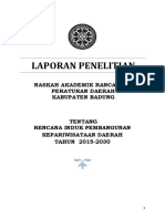 Laporan Penelitian: Naskah Akademik Rancangan Peraturan Daerah Kabupaten Badung