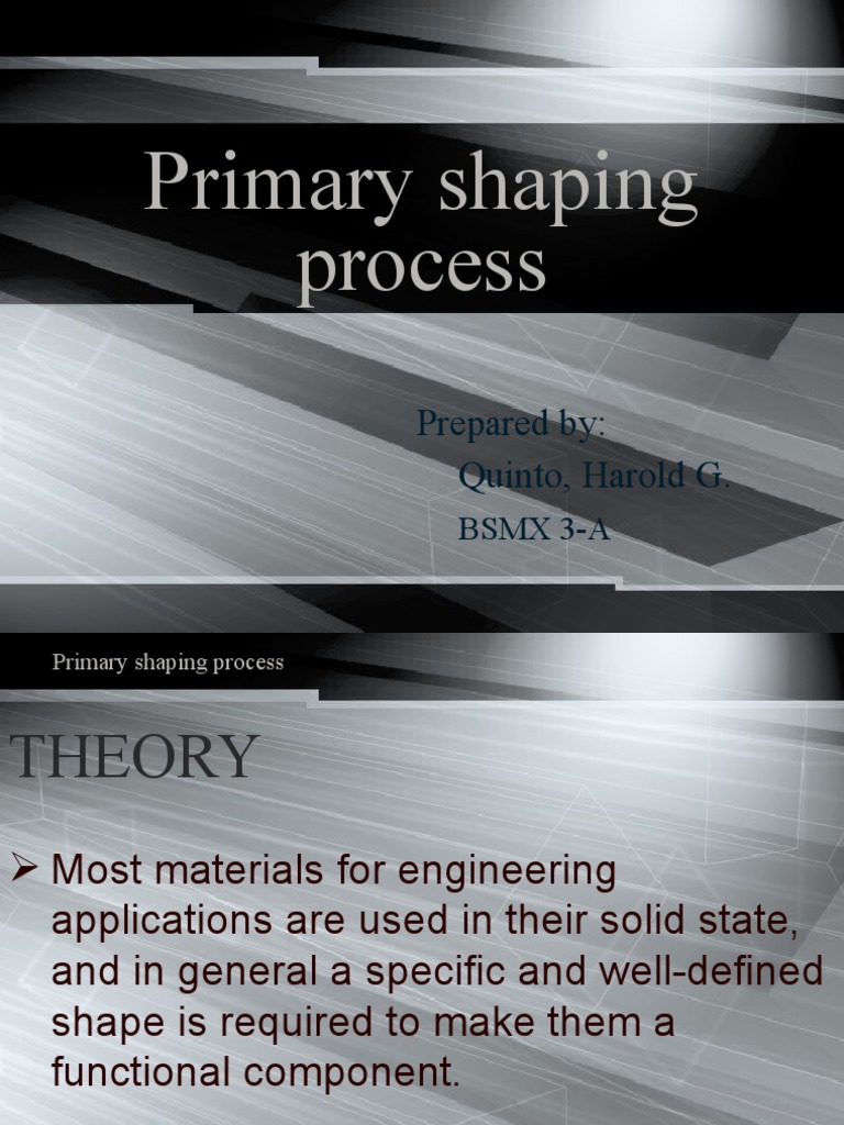 Primary Shaping Process PDF Casting (Metalworking)