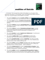 Ten Commonalities of Suicide