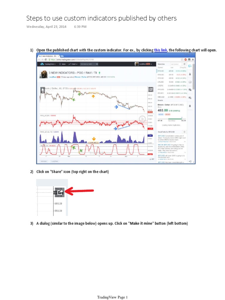 Copying Custom Indicators in TradingView | PDF | Computers