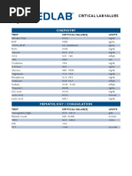 Critical Values - LabCorp | PDF | Medical Specialties | Clinical Medicine