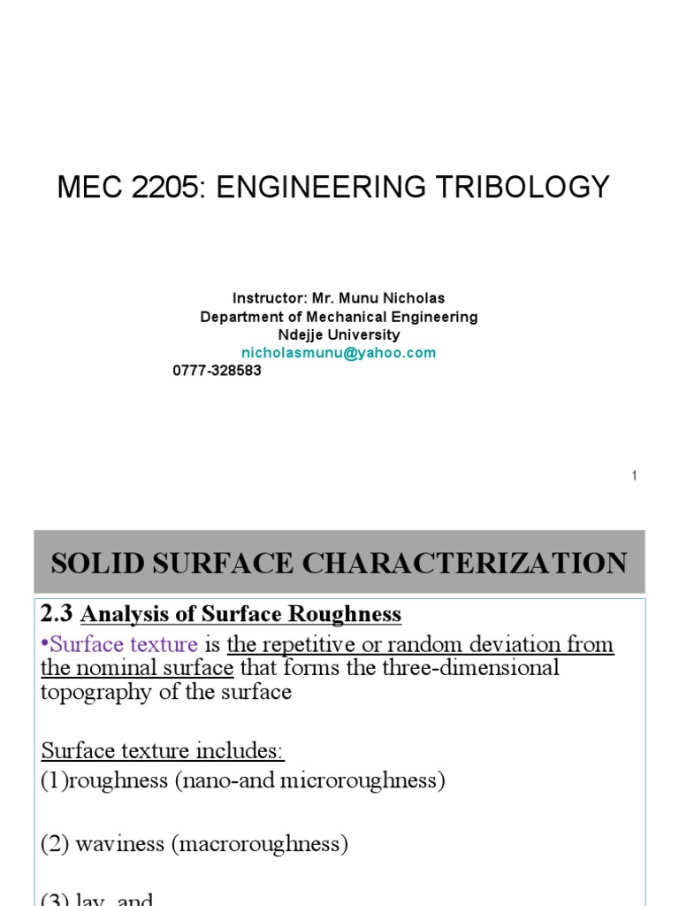 Surface Roughness and Microroughness Analysis | PDF | Surface Roughness ...