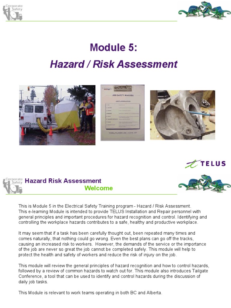 Hazard Risk Assessment Training Module | PDF | Occupational Safety And ...