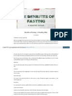 Benefits of Fasting - A Healthy Affair
