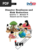 Disaster Readiness and Risk Reduction: Quarter 1 - Module 9: Hazard and Its Types