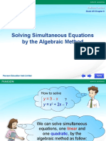 Solving Simultaneous Equations by The Algebraic Method: Book 4B Chapter 8