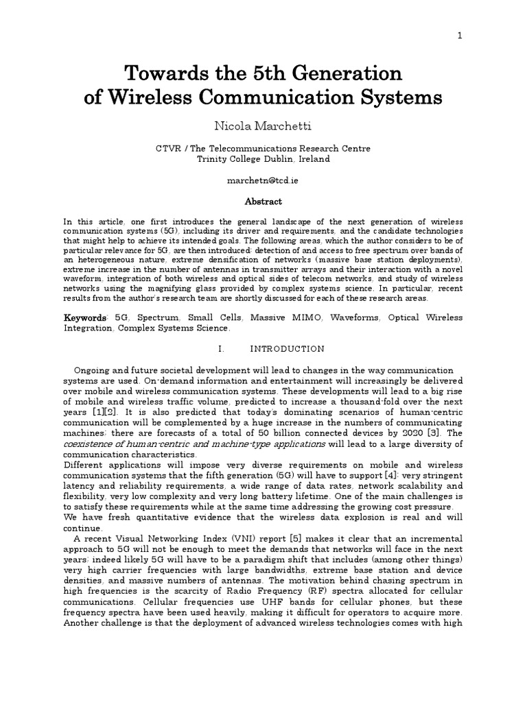 5G Wireless Communication Systems Overview | PDF | Orthogonal Frequency ...