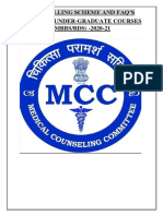 Counselling Scheme and Faq'S For Neet-Under-Graduate Courses (MBBS/BDS) - 2020-21