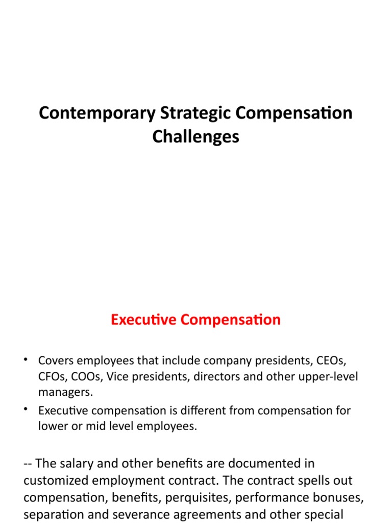 Executive Compensation Strategies Explained | PDF | Stocks | Employee ...