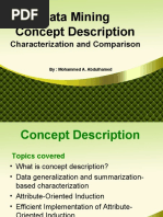 Data Mining Concept Description: Characterization and Comparison