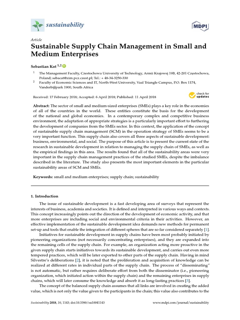 Sustainability 10 01143 PDF | PDF | Supply Chain Management ...