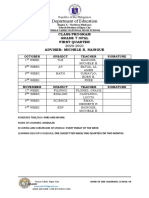 Department of Education: Class Program Grade 7 Opal First Quarter Adviser: Michele B. Naingue