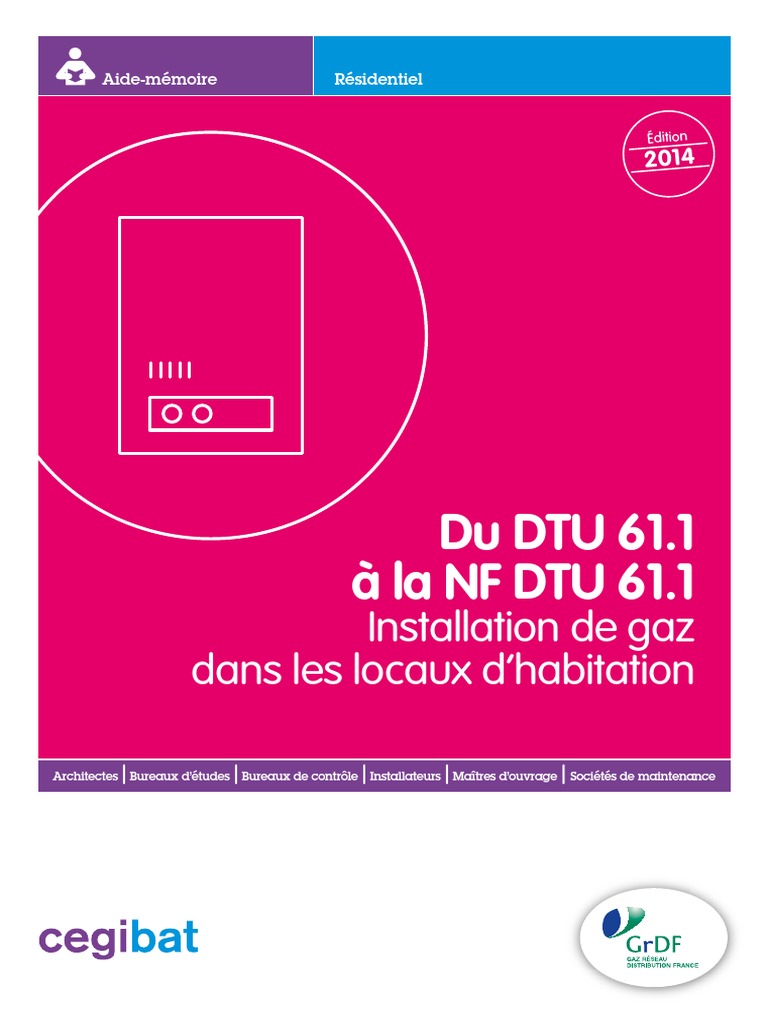 Guide NF DTU 61.1 pour installations gaz | PDF | Code de la ...