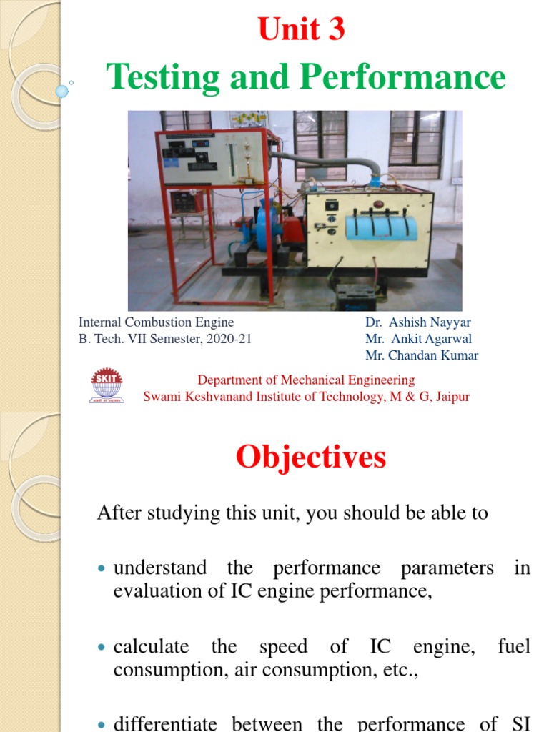 IC Engine Performance Testing Guide | PDF | Engines | Power (Physics)