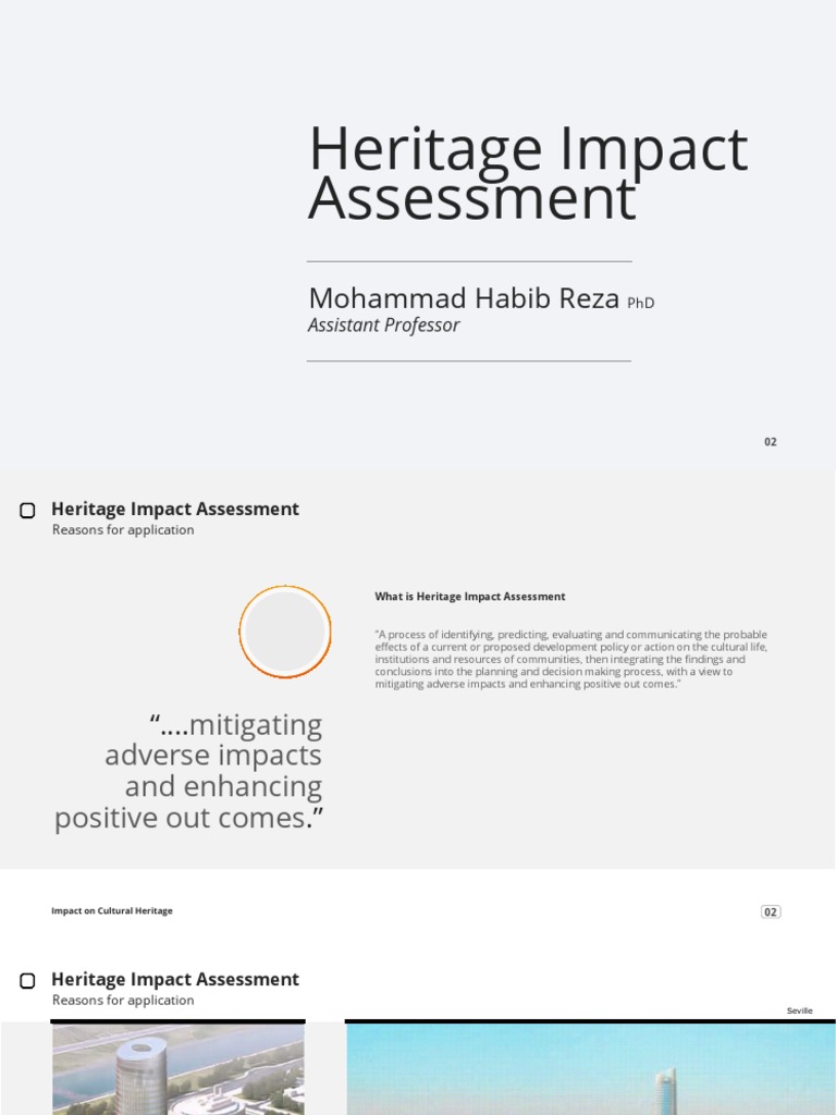 Heritage Impact Assessment Overview | PDF | Cultural Heritage | Business
