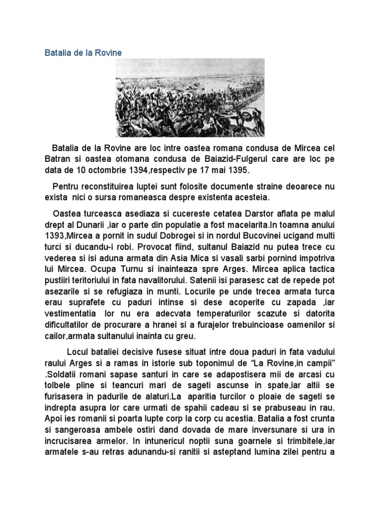 Batalia de La Rovine | PDF