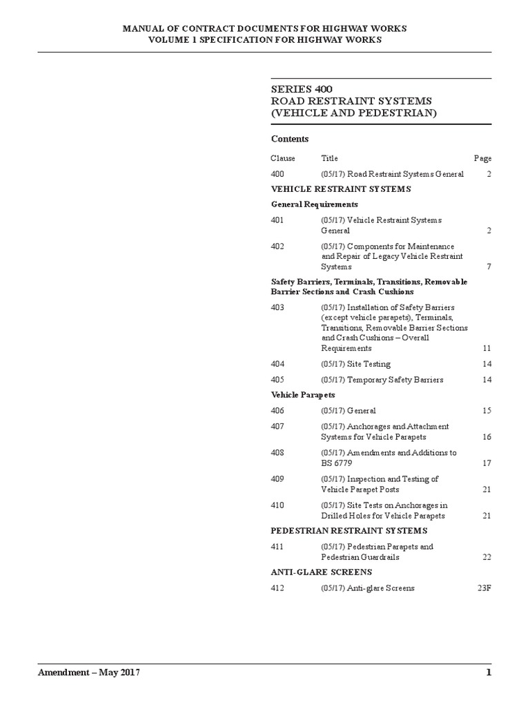 Road Restraint Systems Specification | PDF | Nondestructive Testing ...