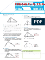 Ejercicios de Relaciones Métricas en El Triángulo Rectángulo para Tercer Grado de Secundaria